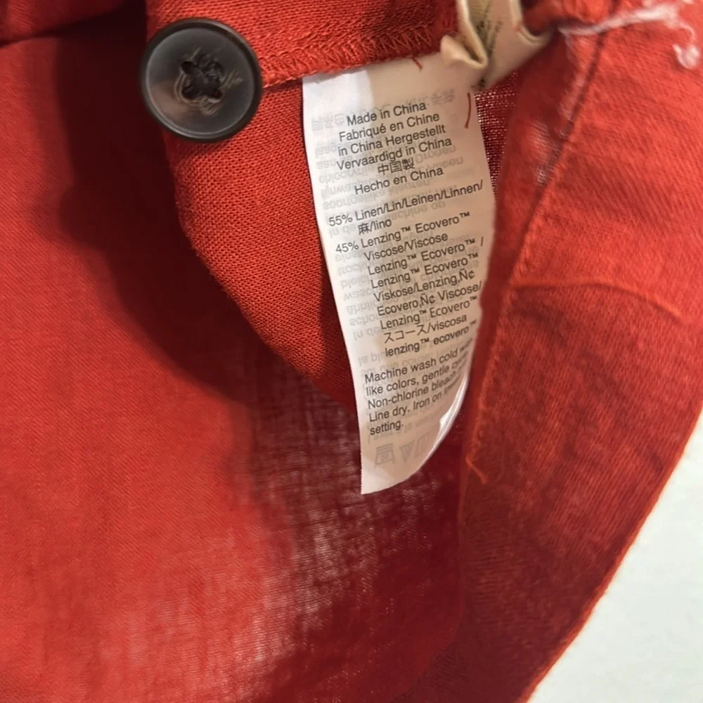 Madewell Linen-Blend Ruffle Button-Front Tank - Picture 4 of 6